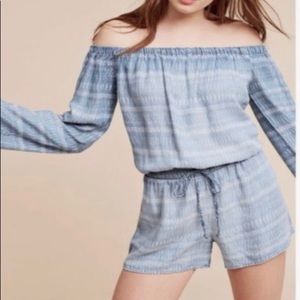 Off the Shoulder Long Sleeve Romper